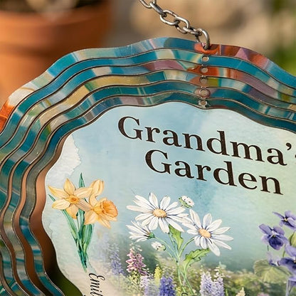 Personalized Mother's Day Wind Spinner for Mom Grandma, Mama Grandma Gifts Mothers Day Christmas, Floral Garden Decor Gift, Outdoor Yard Hanging Ornament 2