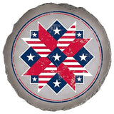 Magnolia Garden 10-Inch Patriotic American Barn Star Decorative Stepping Stone – Rustic Quilt Pattern Resin Garden Tile – Red White and Blue Outdoor Accent