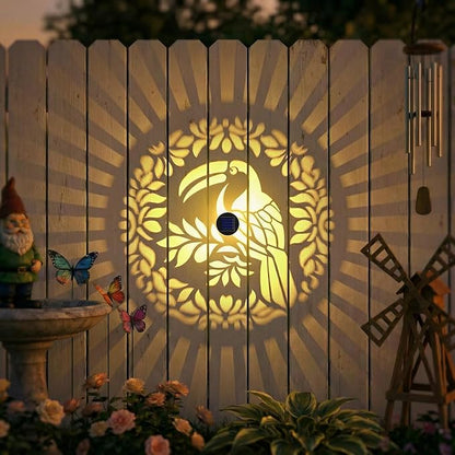 Gardsee Solar Fence Lights Outdoor 2 Pack Deck Step Wall Lights Butterfly Metal Waterproof LED Warm Yellow Light for Garden Post Patio Backyard Yard Decor (Black 6)