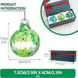 3pcs Hand Blown Glass Gazing Balls 2.3in Hanging Friendship Ball Decor for Home Garden Patio