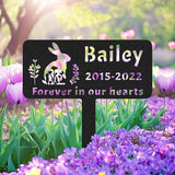 Personalised Pet Rabbit Memorial Grave Marker Plaque, Custom Rabbit Memorial Stake Grave Marker, Customized Memorial Garden Stake Marker Bunny Gift, Metal Rabbit Headstone Tombstone