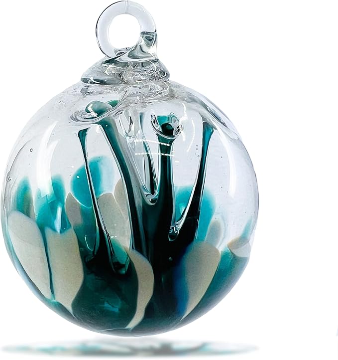 Luke Adams Handmade Glass Gazing Balls for Garden – Hand Blown Glass Gazing Ball for Yard Décor – Decorative Garden Globe (Waterfall)
