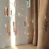 DIY Crystal Sun Catcher Wind Chime, Hanging Prisms Rainbow Maker Suncatcher for Home and Garden Decoration (FL-AB76-6CT)
