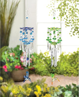 Gifts & Decor Leafy Green Hummingbirds Acrylic and Metal Wind Chime