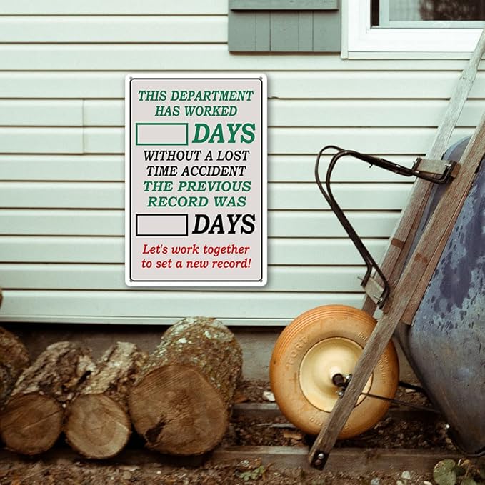 Funny Yard Metal Signs Outdoor Warning Tin Sign Days Since Last Incident Days Without Accident Sign Day Counter Signs 8"x12"