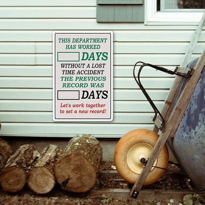 Funny Yard Metal Signs Outdoor Warning Tin Sign Days Since Last Incident Days Without Accident Sign Day Counter Signs 8"x12"