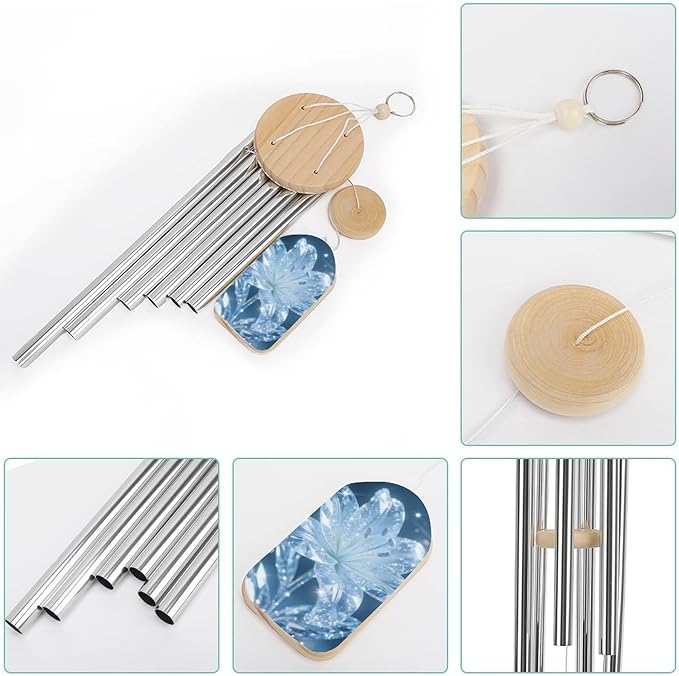 Wind Chimes for Outside Metal Wind Chimes Crystal Lily Garden Backyard and Patio Decoration