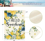 AVOIN colorlife Summer Lemon Floral House Flag 28x40 Inch Double Sided Outside, Hello Sunshine Seasonal Yard Outdoor Flag