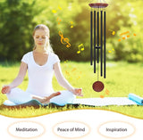 Toodour 60" Extra Large Memorial Wind Chimes for Outside, Deep Tone Wind Chimes with 6 Heavy Tubes, Unique Sympathy Wind Chime for Outdoor Garden Patio Yard Lawn - Black