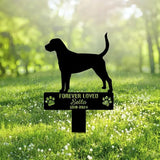 Custom English Foxhound Dog Metal Memorial Garden Stake Personalized Pet Grave Marker Name Sign Remembrance Stake Decor Sympathy Dog Loss,Outdoor Statues for Yard Garden Lawn Patio Pathway Grave.
