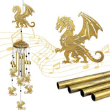 Dragon Wind Chimes for Outside - Indoors Metal Windchime S Hook Inspirational Wall Patio Garden Porch Yard Art Party Home Decor, Unique Housewarming Memorial Festival Gifts for Men/Women/Dad/Grandpa