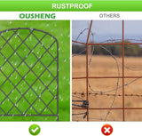 OUSHENG 25 Pack Decorative Garden Fence, Total 27ft(L) x 24in(H) Animal Barrier Border, Rustproof Metal Wire Section Edging Fencing Panel for Outdoor Patio Garden Yard, Arched