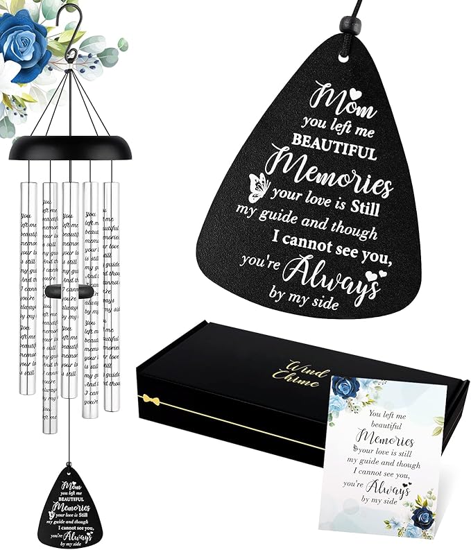 Sympathy Gift Wind Chimes for Outside - Memorial Gifts for Loss of Mother Mom Mama, Bereavement Gifts in Memory of a Loved One, Windchimes Outdoors Grief Condolence Remembrance Deep Tone Unique