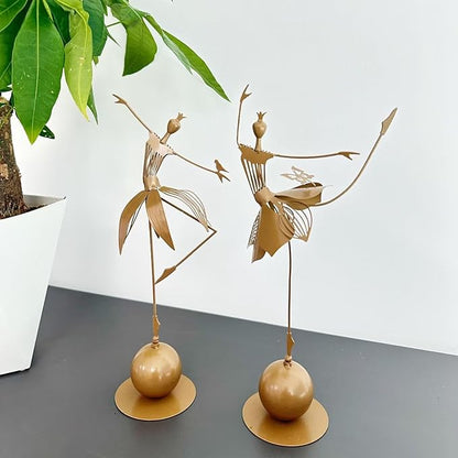Garden Dancing Girl Statue Ornament Iron Yard Decorations 11 inch Lifelike Fairy Garden Accessorie for Patio Yard Lawn Porch Ornament Gifts (Butterfly Girl)