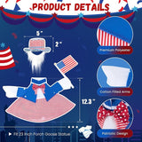 Patriotic Porch Goose Outfits for 23 Inch Lawn Statue, 4th of July Uncle Sam Costume for Plastic/Cement Statue, 250th Years Anniversary USA Sculpture Clothes for Garden Patio Party Decoration