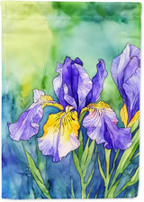 Caroline's Treasures Tennessee Iris in Watercolor House Flag Large Porch Sleeve Pole Decorative Outside Yard Banner Artwork Wall Hanging, Polyester, House Size, Multicolor