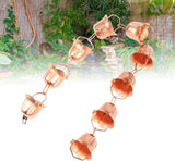 Fdit Hanging Rain Chain, 1m Copper Elegant Weatherproof Decorative Rain Catcher Chain for Yard Garden Temple Gutter Downspout (Morning Glory Shaped)