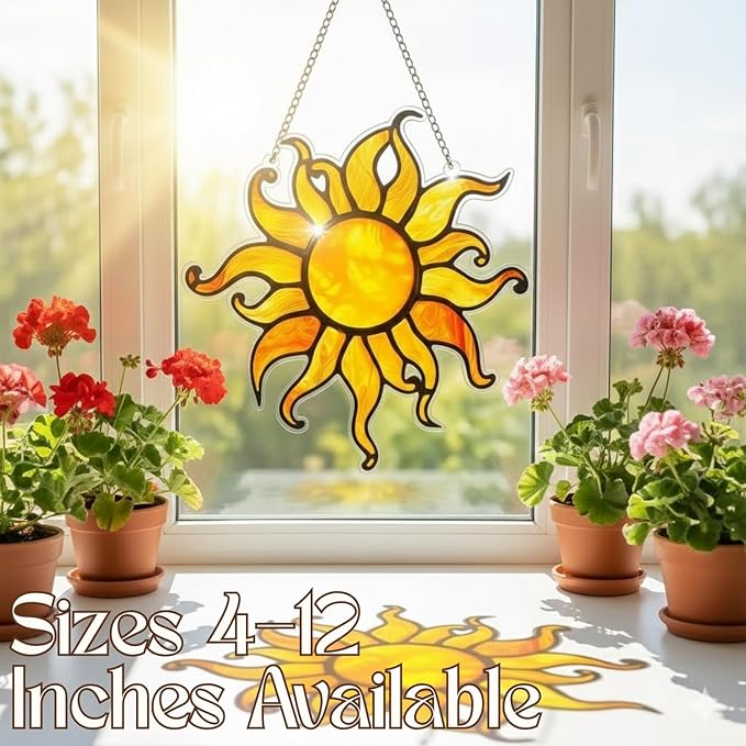 Acrylic Suncatcher Indoor Colorful Window Hanging Ornament Outdoor Sun Catcher Panel for Home Decor Car Garden Crystal Gift Horse Faux Mosaic Suncatcher