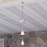Treasure Gurus Rustic Flying Pig Wings Hanging Wind Chime Metal Patio Garden Art Front Porch Decor