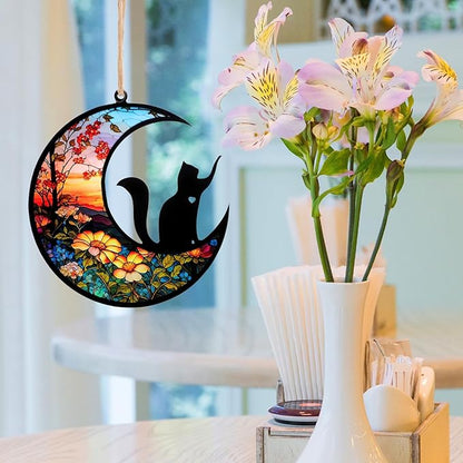 Cat Memorial Suncatcher Windows Memorial Ornament Pet Sympathy Gift for Loss of Cat Personalized Decorations Sun Catcher in Loving Memory for Loss Christmas Decor