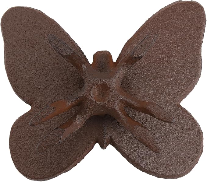 BRASSTAR Cast Iron Butterfly Statue Art Decor for Garden, Lawn, Yard, Patio, Farmhouse, Pond, Backyard, Office Desk Paper Weight Decoration 3.3''(L) Brown TQGJPT837