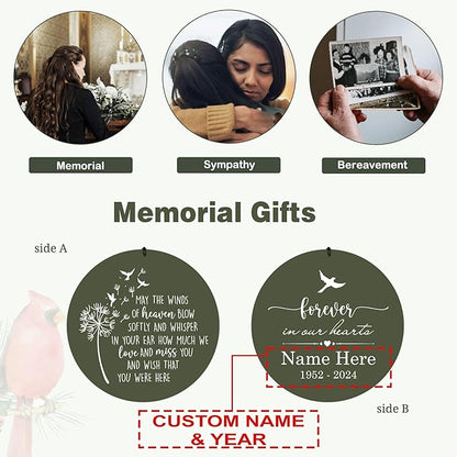 Personalized 30/36 inch Wind Chimes Memorial, Deep Tone Memorial Wind Chimes for Loss of Loved One/Mom/Dad, Sympathy Gifts for Bereavement(Produced in USA)