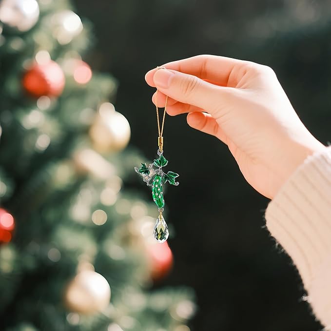 H&D HYALINE & DORA 6Pcs Xmas Suncatcher Personalized Vegetable Crystal Sun Catcher Cute Vegetable Christmas Decor Custom Hanging Ornaments for Family Best Friend