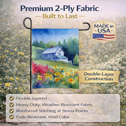 Caroline's Treasures Massachusetts Mayflowers in Watercolor Garden Flag Mailbox Flag Decorative Yard Flag Banner Outside Patio Artwork Yard Flower Beds, Garden Size, Multicolor