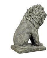 Lion Statue for Garden - Outdoor Sculpture Decoration - 22.8" H Concrete Seated Lion Statue for Home Décor Patio Yard