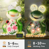 ASTRAEUS Solar Frog Statue Garden Light Figurine Outdoor Decor with 5 LED Lights Lawn Decor Statue Unique Christmas Birthdays Housewarming Gift for Patio, Balcony, Yard