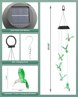 DOUBLEZHE Solar Wind Chimes for Outside, Color Changing Hummingbird Wind Chime Outdoor Clearance, Birthday Gifts for Mom Women Grandma Wife Girls, Unique Decor Colorful Patio Yard Party Decoration
