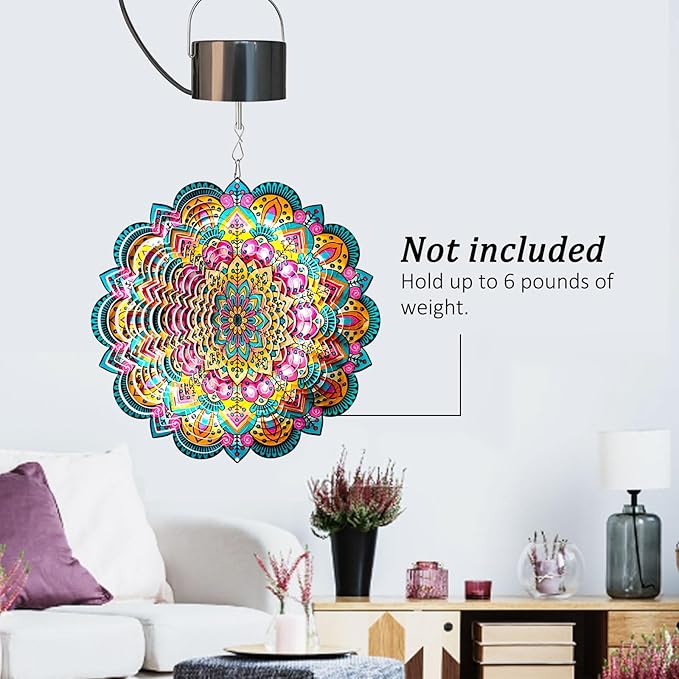Aoedelyart Wind Spinner Motor Plug in,Electric Powered Slow Rotating Hanging Display Motor for Disco Ball,Sun Catchers,Mirror Ball,Baby Crib,Art Decorations,Garden Decor,Christmas Ornament(Black)