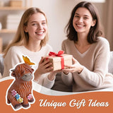 Highland Cow Garden Statue with Butterfly - Outdoor Decor for Yard, Patio & Lawn - Cute Cattle Figurine, Whimsical Backyard Ornament & Art, Unique Gifts for Grandma, Mom & Cow Lovers