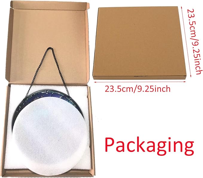 Hummingbird Pattern Suncatcher Stained Glass,Hanging Stained Glass for Windows,20cm/7.87inch Hand-Painted Sun Catcher Garden Hangings Stained Glass Panel Decor (Model 13)
