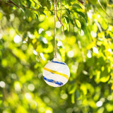 4”Christmas Balls, Gazing Balls Hanging Friendship Balls, Hand-Blown Glass Ball Christmas Ornament for Window Outdoor Home Decor, Christmas Tree Decoration, Gifts for Women (White