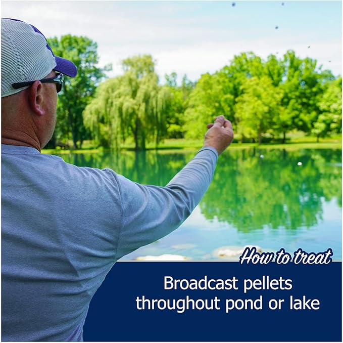 Muck Remover Pellets 5 lb (10 Scoops) | Pond Tablets Treat 1.25 Acres | Lake Muck Remover, Pond Sludge Reducer | Farm Pond Treatment