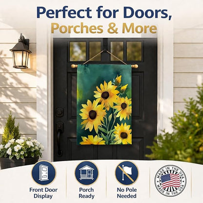 Caroline's Treasures Kentucky Goldenrod in Watercolor House Flag Large Porch Sleeve Pole Decorative Outside Yard Banner Artwork Wall Hanging, Polyester, House Size, Multicolor