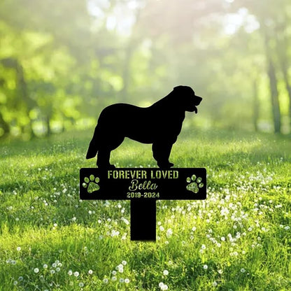 Custom Leonberger Dog Metal Memorial Garden Stake Personalized Pet Grave Marker Name Sign Remembrance Stake Decor Sympathy Dog Loss,Outdoor Statues for Yard Garden Lawn Patio Pathway Grave.