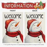 Snowman Winter Welcome Garden Flag 12x18 Inch Double Sided Snowman Holiday Burlap Yard Flags for Outside Small Flag for Outdoor Garden Decoration