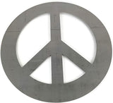 Peace and Heart Staked Signs or Wall Art Rustic or Powder Coated Finishes (XL Peace Hanger 24" (no holes), Raw Steel (will rust with time))
