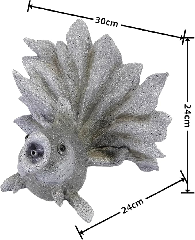 Goldfish Shape Pond spitters for Small Ponds, Fish Tank Automatic Circulation Water Landscaping Ornaments, Pool Fountains for Above Ground Pools, Garden Decor for Koi Pond(Gray,24 * 24 * 30cm)