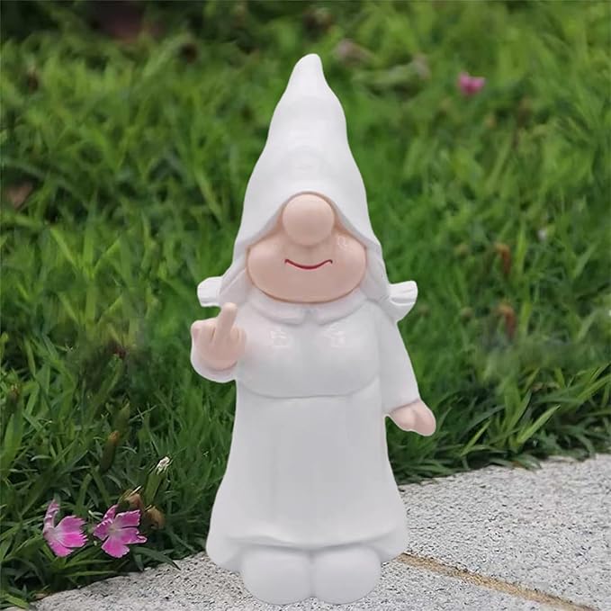 MINICAR Gnome Statue Lady, Funny Outdoor Garden Yard Lawn Sculpture Decoration Home Decor Naughty Gifts, 6.3 Inch Tall