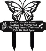 Buryeah Grave Decoration for Cemetery Butterfly Memorial Stake Headstone for Grave Memorial Garden Decor Waterproof Double Sided Print Metal Cemetery Marker, 13.19 x 11.81 Inches(Vivid Style)