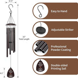 Cardinal Memorial Wind Chimes for Loss of Father, 32" Large Sympathy Windchimes for Outside Deep Tone, Best Bereavement Remembrance Memory Funeral Gifts for Loss of Dad