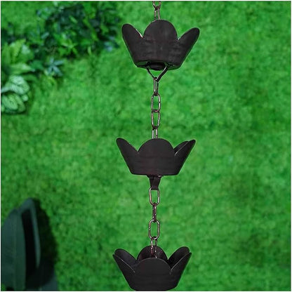 Rain Chains,Rain Catcher Chain, Rain Catcher Chain Copper, Aluminum Rain Chains for Gutters, Outside Water Diverter Rain Guide Chain,3m/92ft