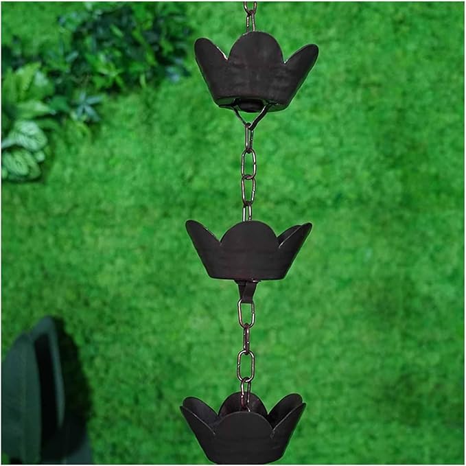 Rain Chains,Rain Catcher Chain, Rain Catcher Chain Copper, Aluminum Rain Chains for Gutters, Outside Water Diverter Rain Guide Chain,26m/85ft