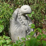 Modern Artisans Meditating Turtle - Cast Stone Garden Sculpture : Large Size, Grey Stone Finish