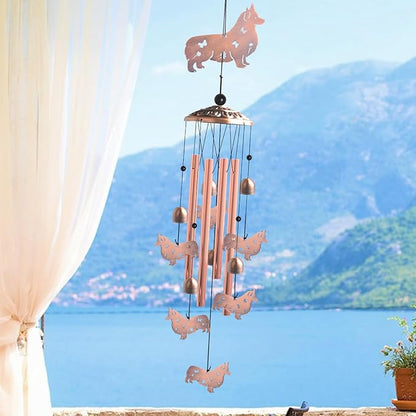 Dachshund Wind Chimes - Christmas Decorations,Garden Gifts for Women,Patio & Nursery, Memorial Day Gifts for Mom/Wife/Daughter, Whimsical Yard Decorations with Soothing Tones
