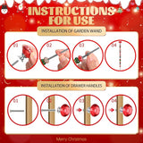 DIY Fairy Wand Garden Beads Stakes Wands Kit,Multiple Color Scheme European Beads Crystal Diamond Tops and 12 or 10 Inch Threaded Rods,Stainless Steel Stakes with Diamond Toppe(red+green+white)