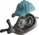 Snail Key Hiders Outside - Spare Key Hider - Hidden Key Holder for Outside, Garden Snail Statues Key Box (Vintage Blue)